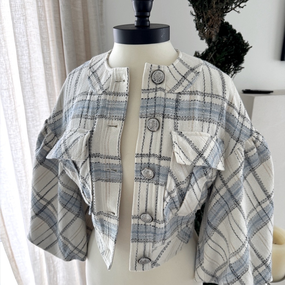 Veronica Beard Nickolai Plaid Women's Jacket - Size 0 - Picture 8 of 11